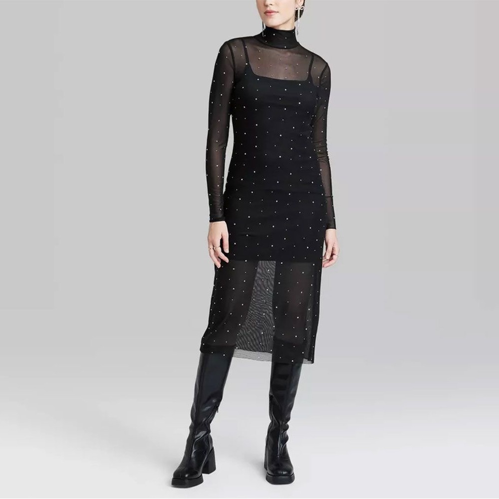 NWT Wild fable Mesh Sequined Dress